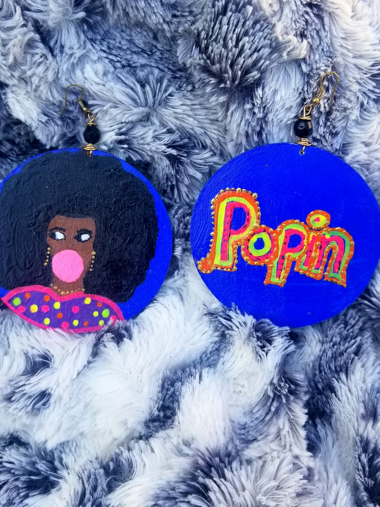 She's Poppin Hand Painted Wood Earrings - Her Jewel•ry Box