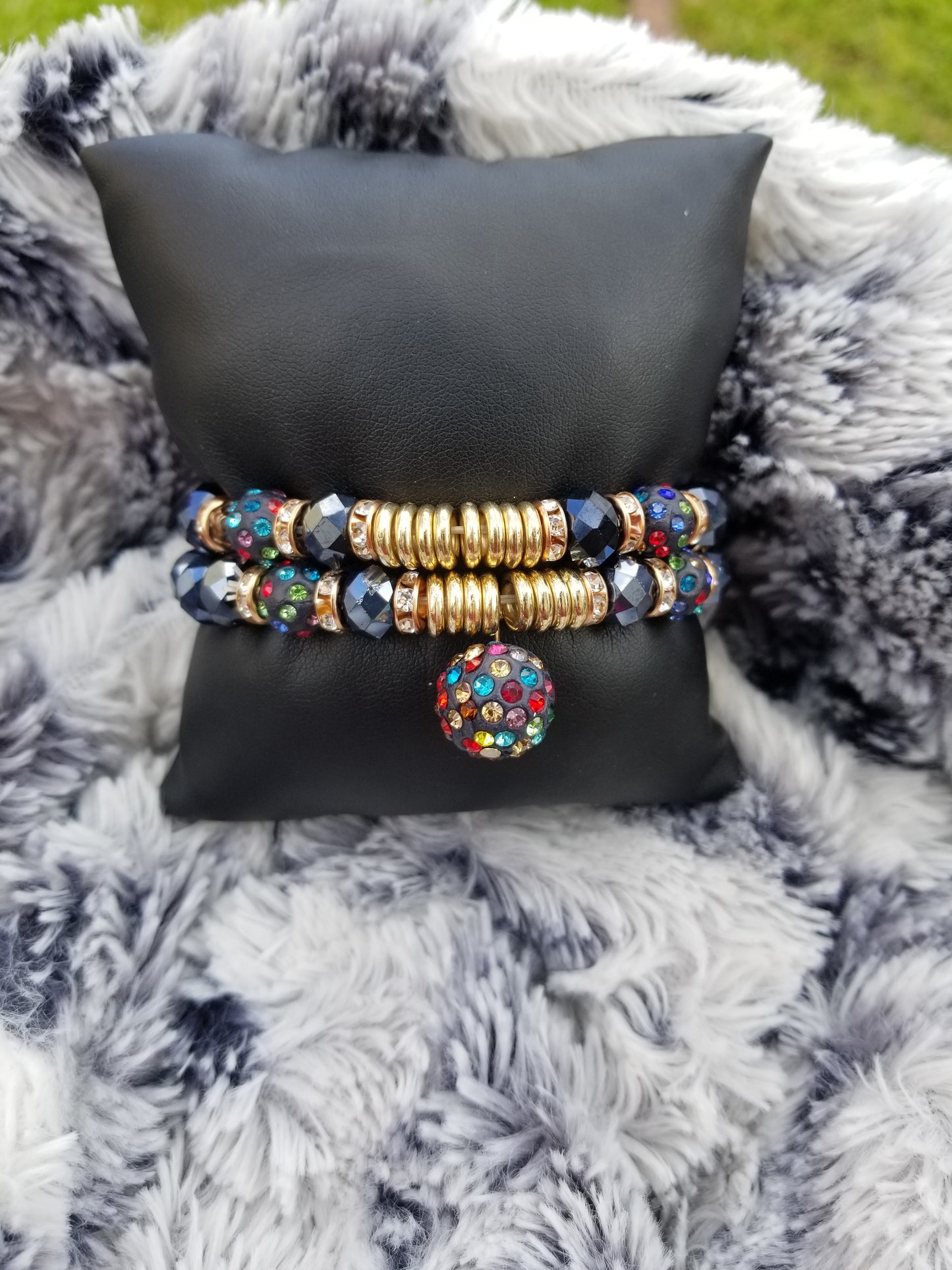 Elegant Disco Ball Glass Beaded Bracelet - Her Jewel•ry Box