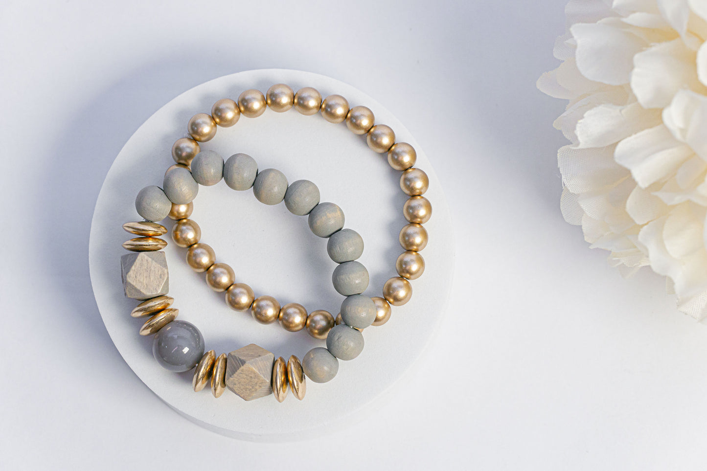 Hillary Wood Beaded Bracelet