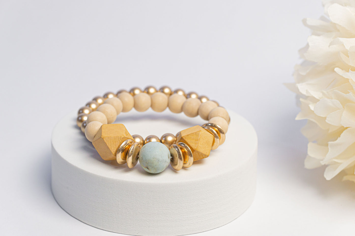 Hillary Wood Beaded Bracelet
