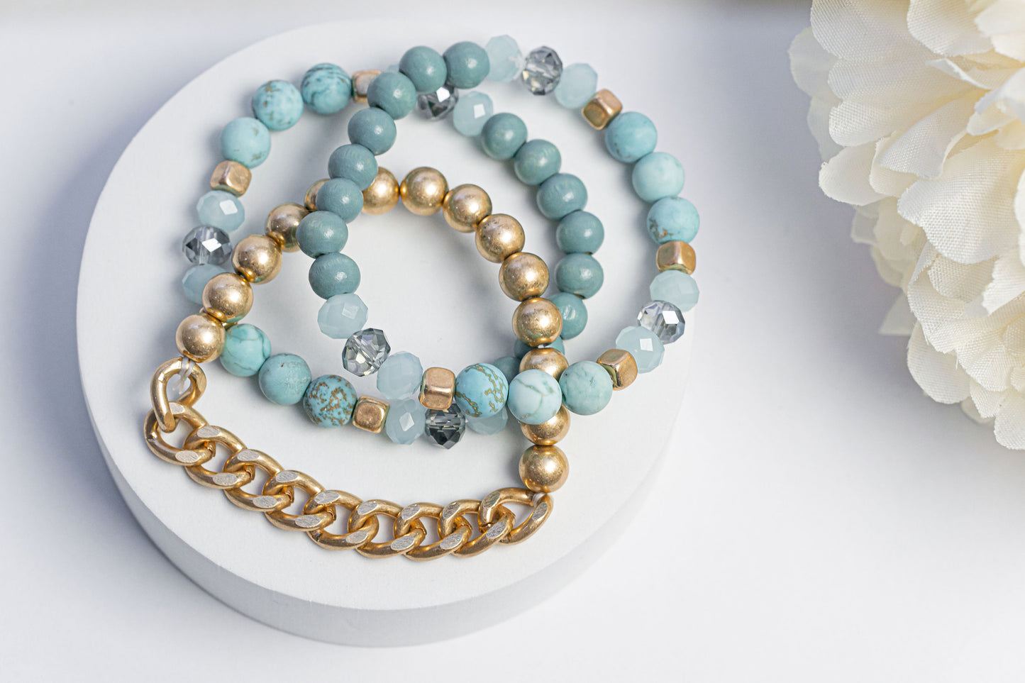 Amazonite Crystal Beaded Bracelet