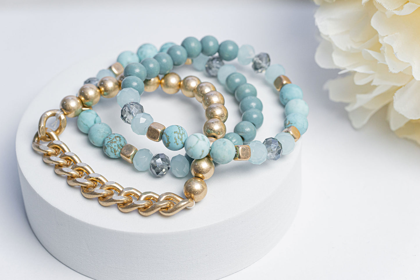 Amazonite Crystal Beaded Bracelet