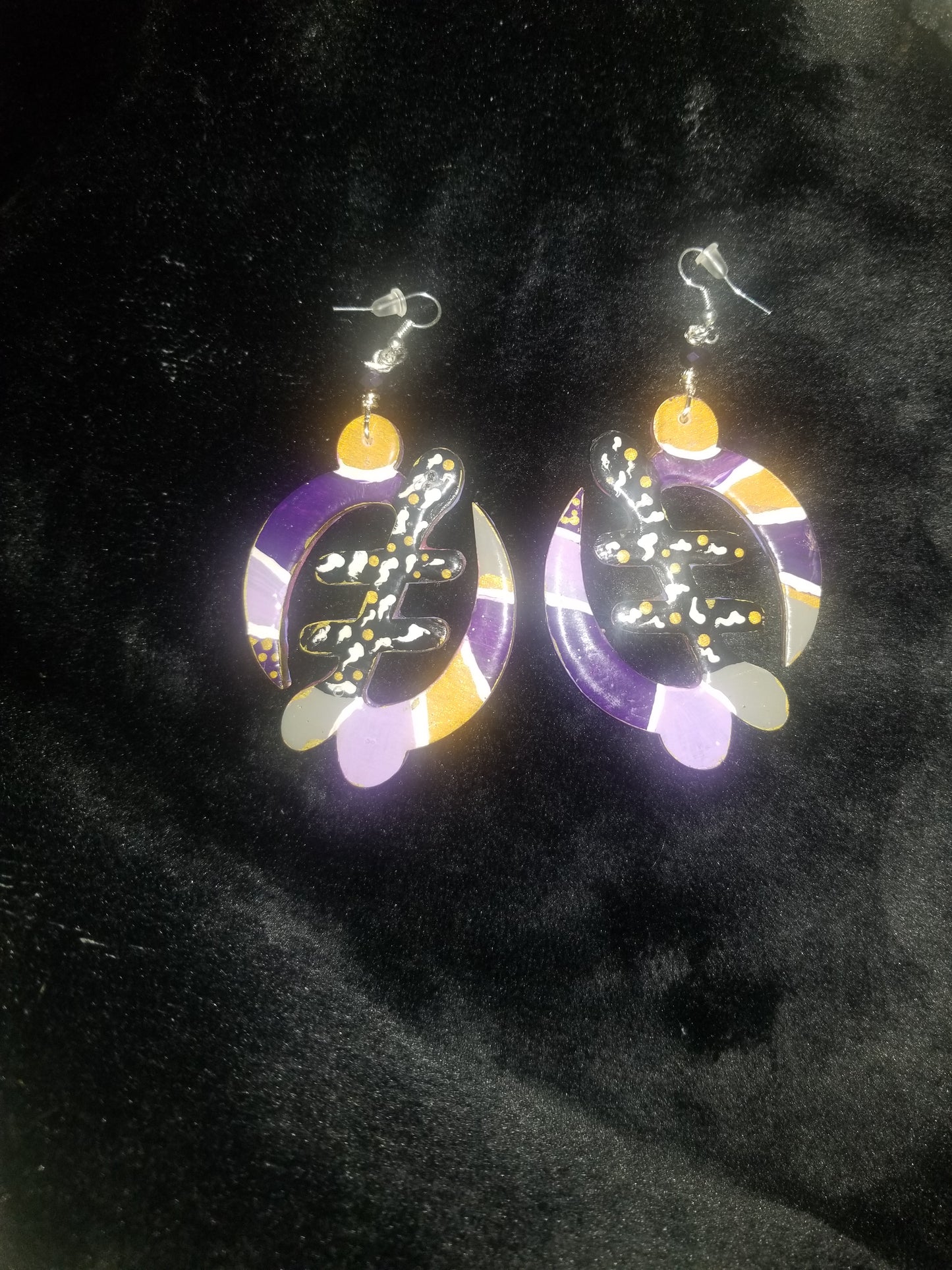 Gye Nyame African Wood Adinkra Earrings