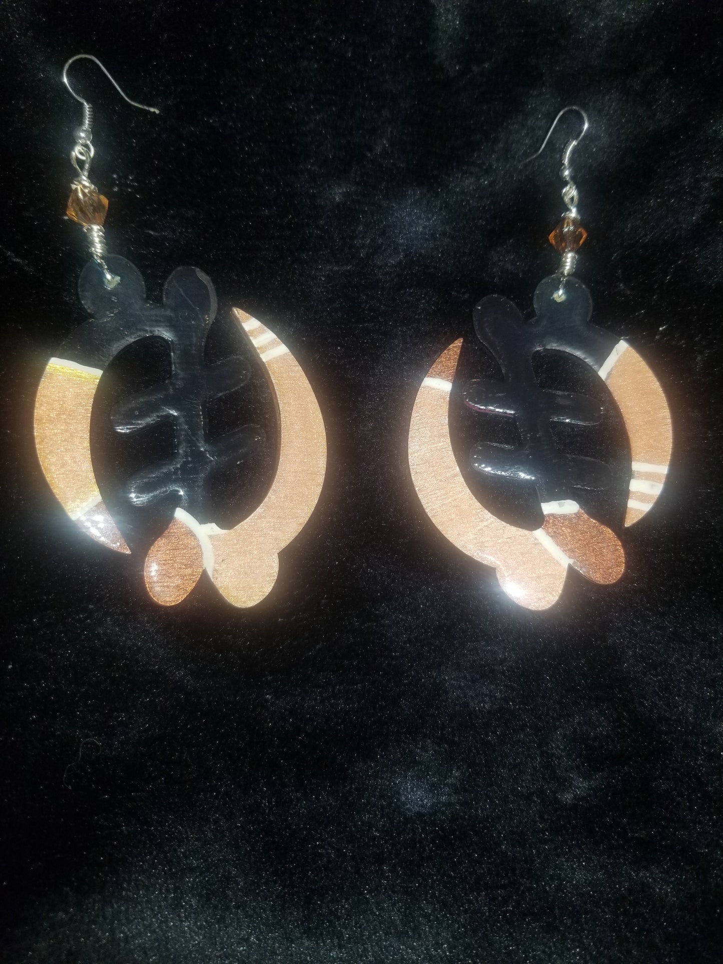 Royalty Gye Nyame African Wood Adinkra Earrings - Her Jewel•ry Box