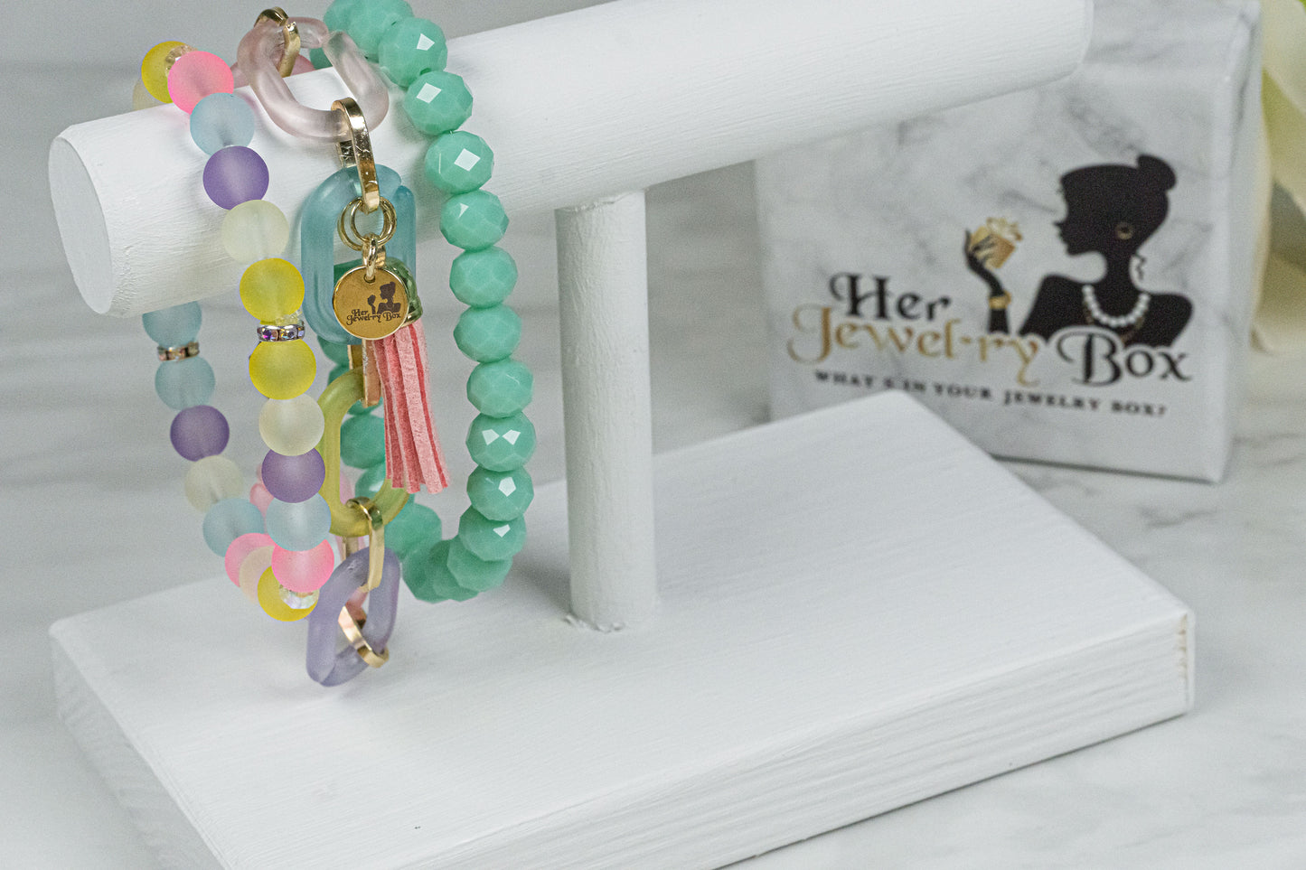 Pastel Michelle Beaded Chain Bracelet Set