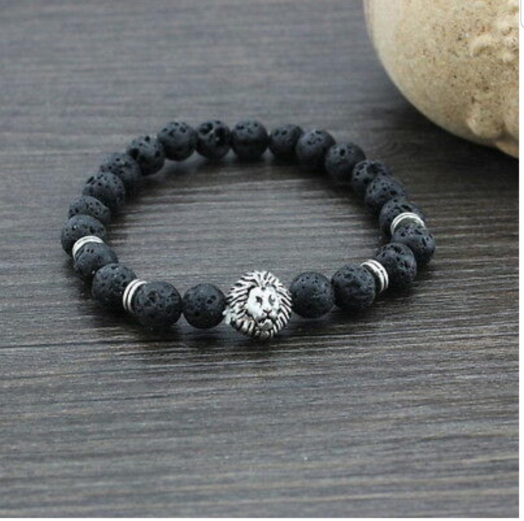 Lion Lava Beaded Bracelet - Her Jewel•ry Box