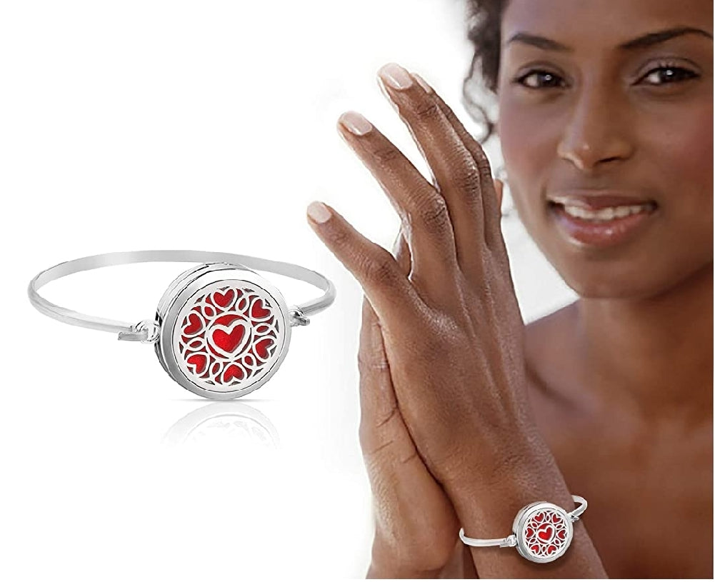 Heart Aromatherapy Diffuser Locket Bracelet - Her Jewel•ry Box