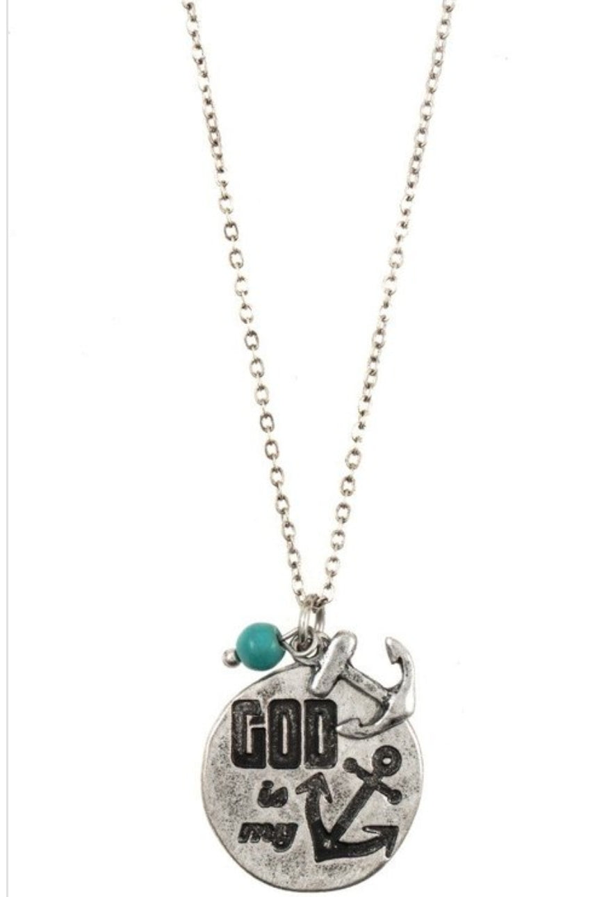 God Is My Anchor Faith Necklace and Earring Set - Her Jewel•ry Box