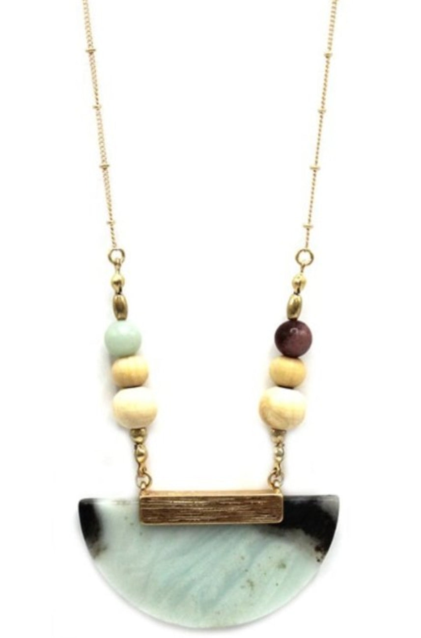 Half Moon Stone Necklace - Her Jewel•ry Box