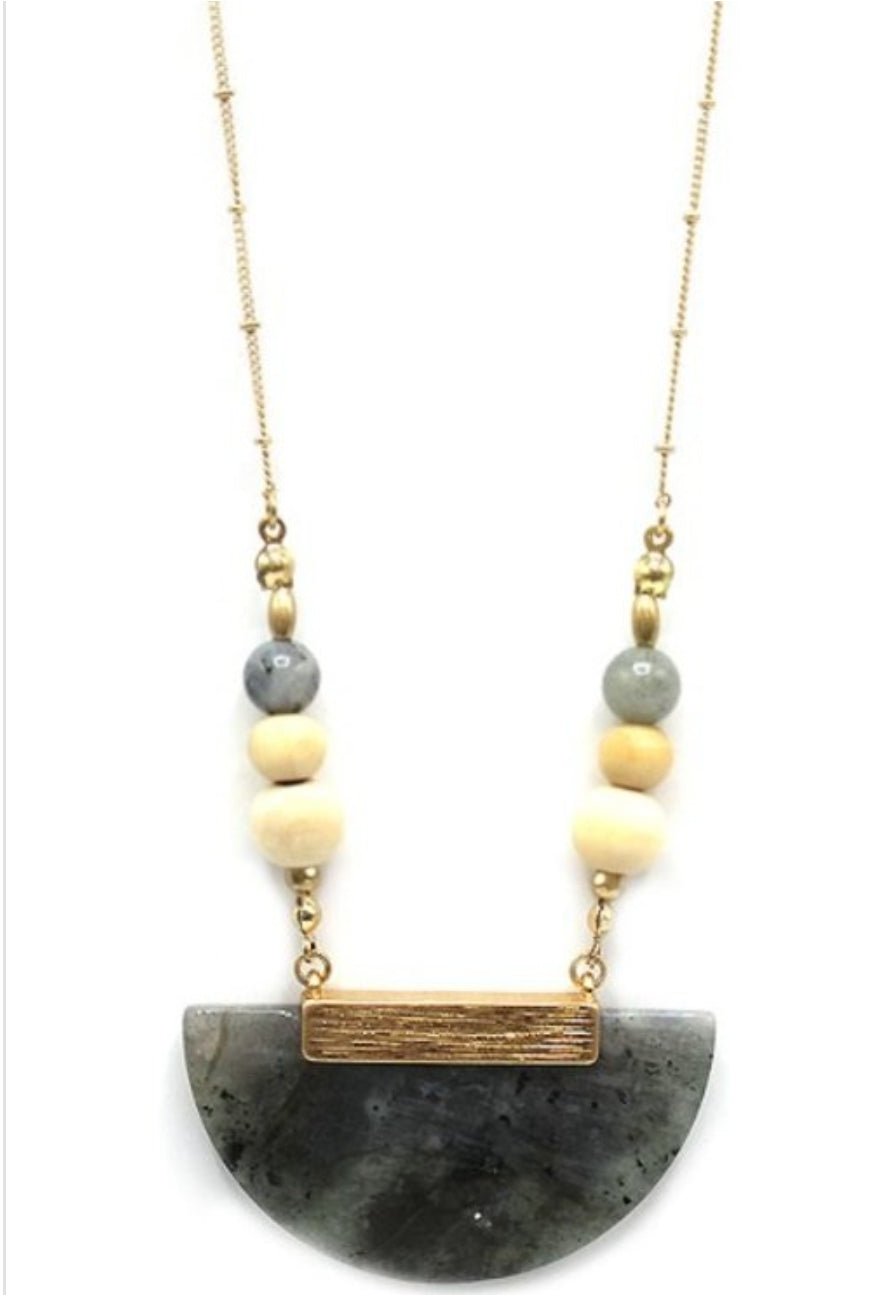 Half Moon Stone Necklace - Her Jewel•ry Box