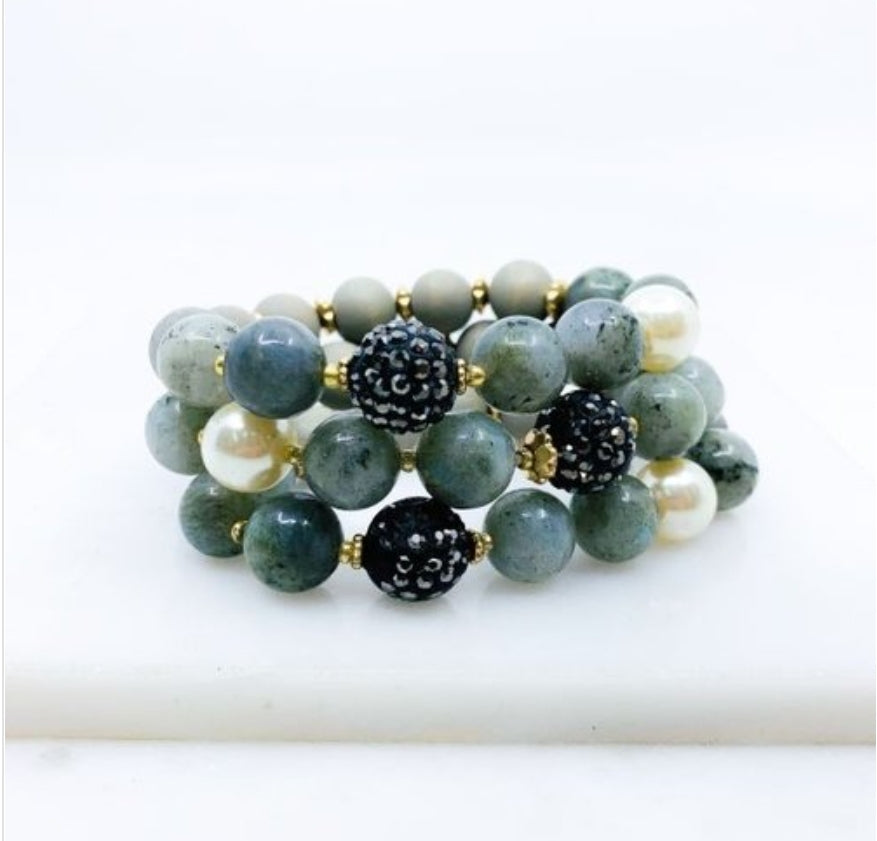 Stone & Pearl Bracelet Set - Her Jewel•ry Box
