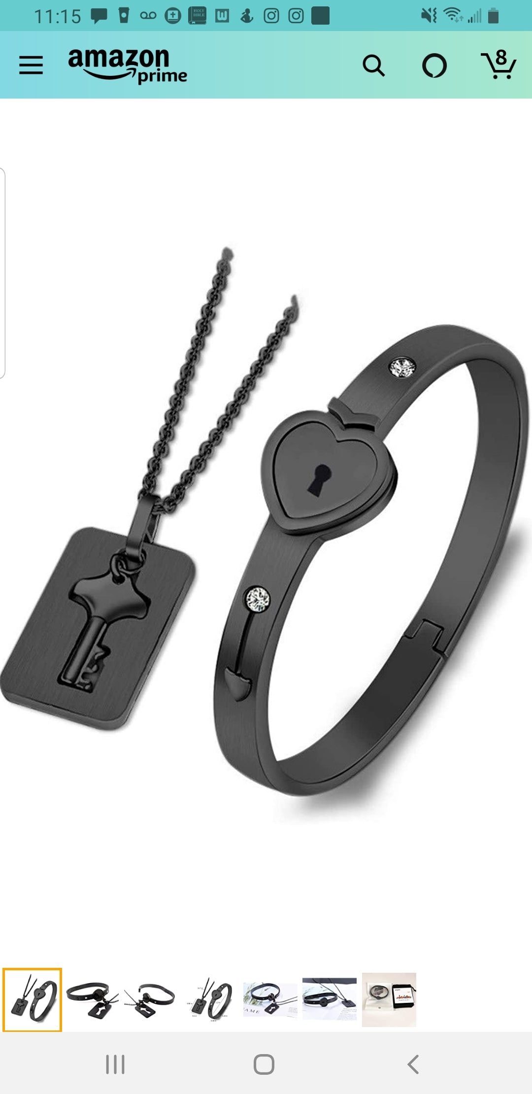 Heart Locket & Key Neclace Set - Her Jewel•ry Box