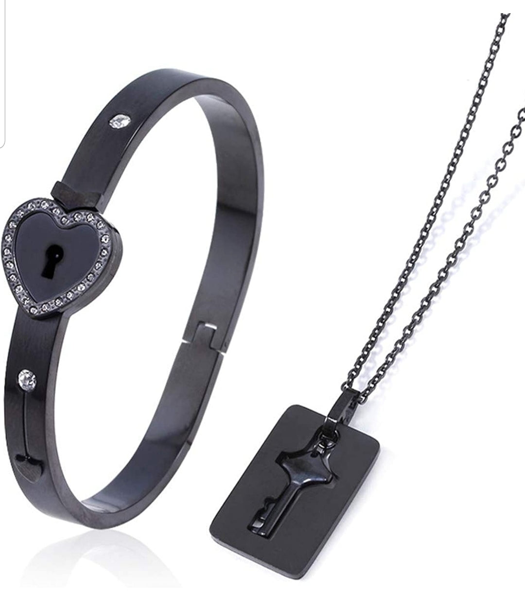 Heart Locket & Key Neclace Set - Her Jewel•ry Box
