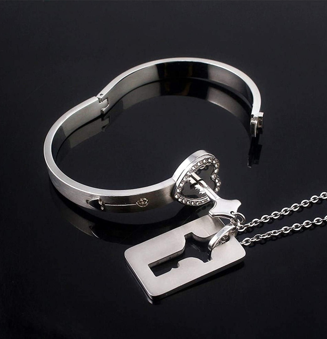 Heart Locket & Key Neclace Set - Her Jewel•ry Box