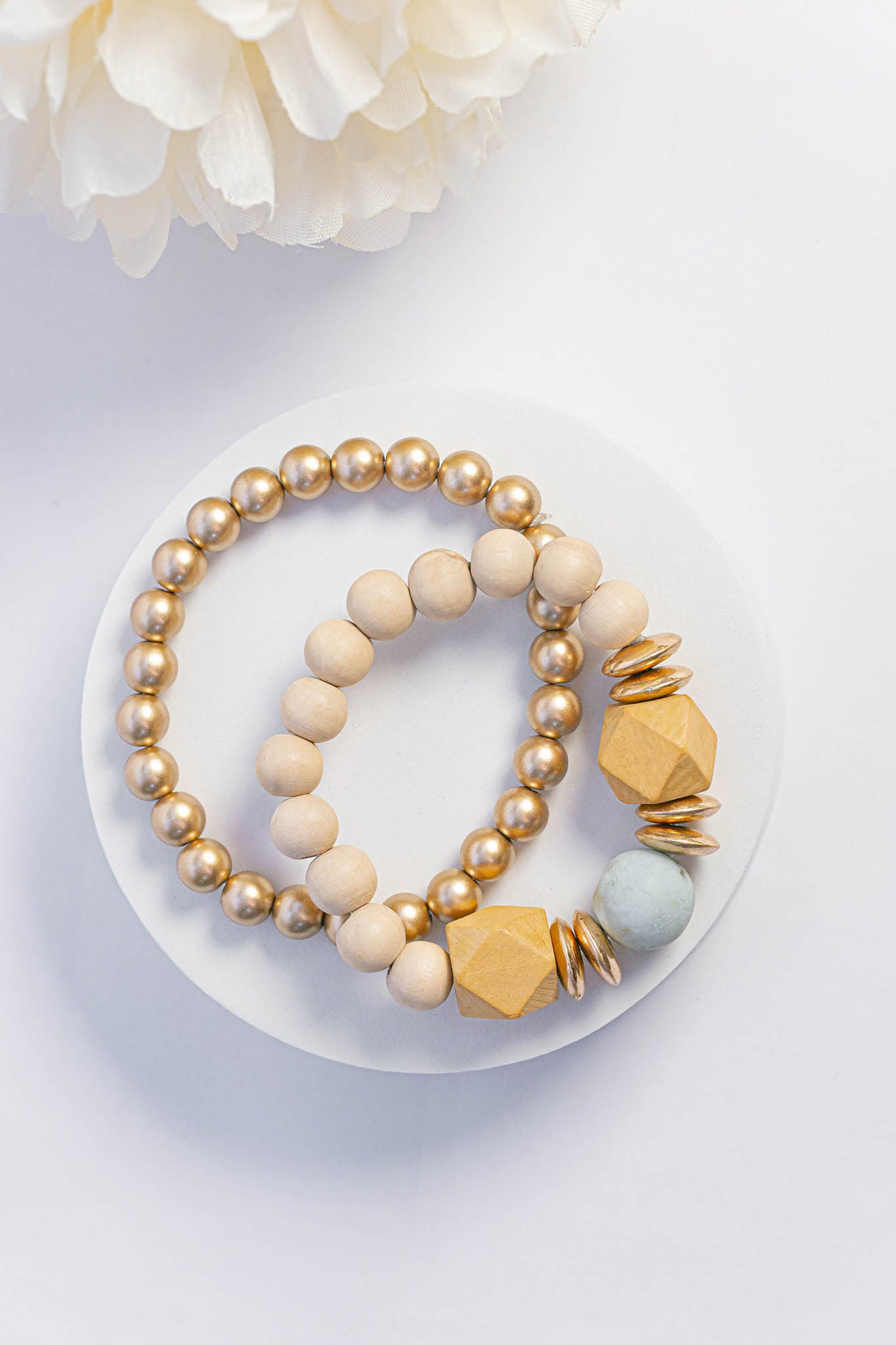 Hillary Wood Beaded Bracelet