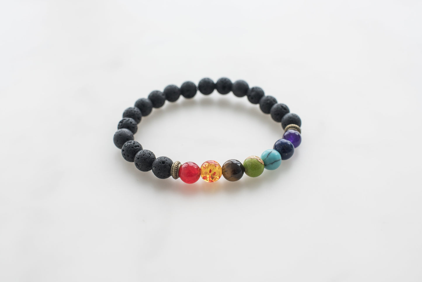 Men's Lava Rock Chakra Bracelet - Her Jewel•ry Box