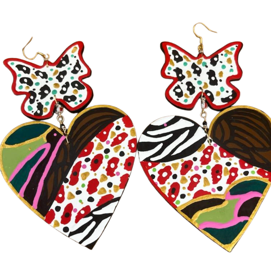 Butterfly Heart Shape Earrings