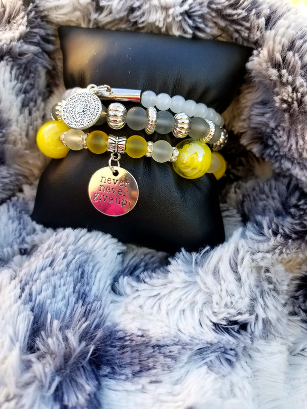 Yellow Inspirational Beaded Bracelet - Her Jewel•ry Box