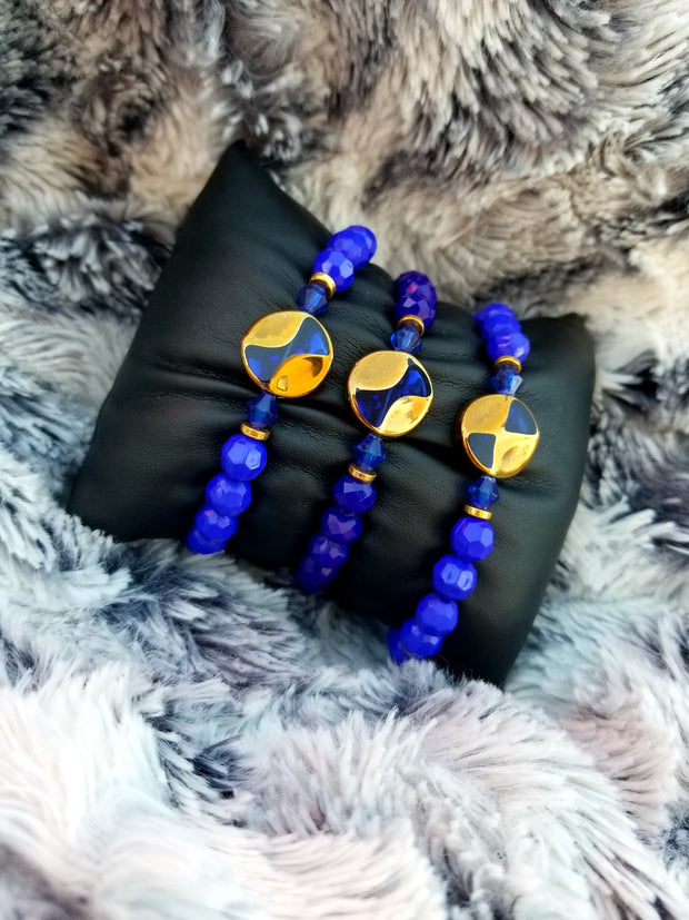 Blue Vintage Beaded Bracelet - Her Jewel•ry Box