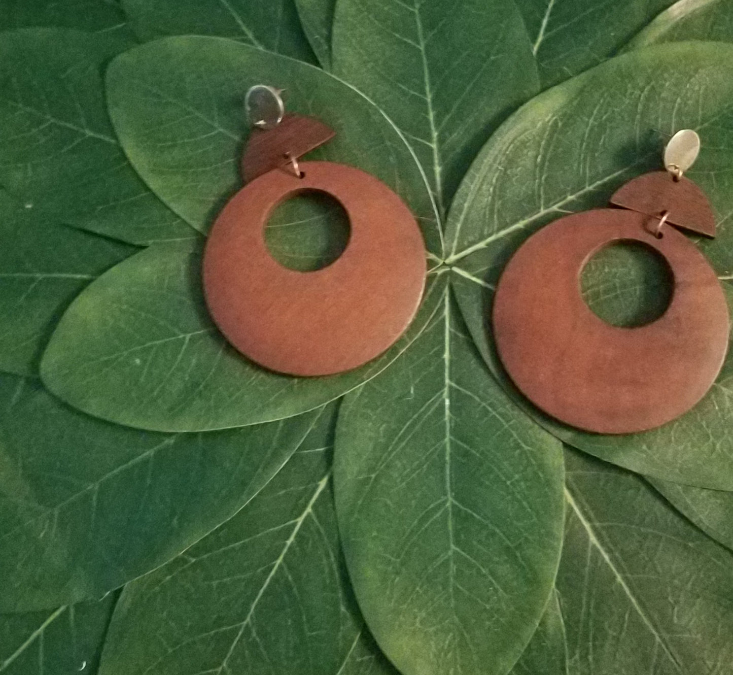 Geometric wood earrings - Her Jewel•ry Box