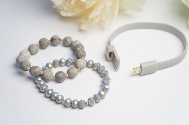 Apple Charger Beaded Bracelet Set - Her Jewel•ry Box