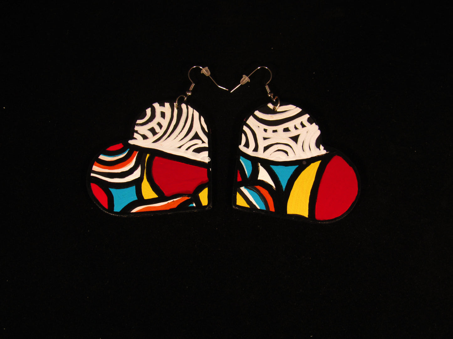 Follow Your Heart Hand Painted Wood Earrings - Her Jewel•ry Box