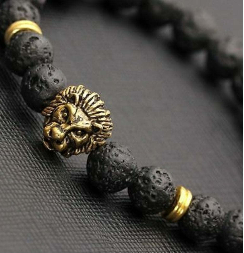 Lion Lava Beaded Bracelet - Her Jewel•ry Box