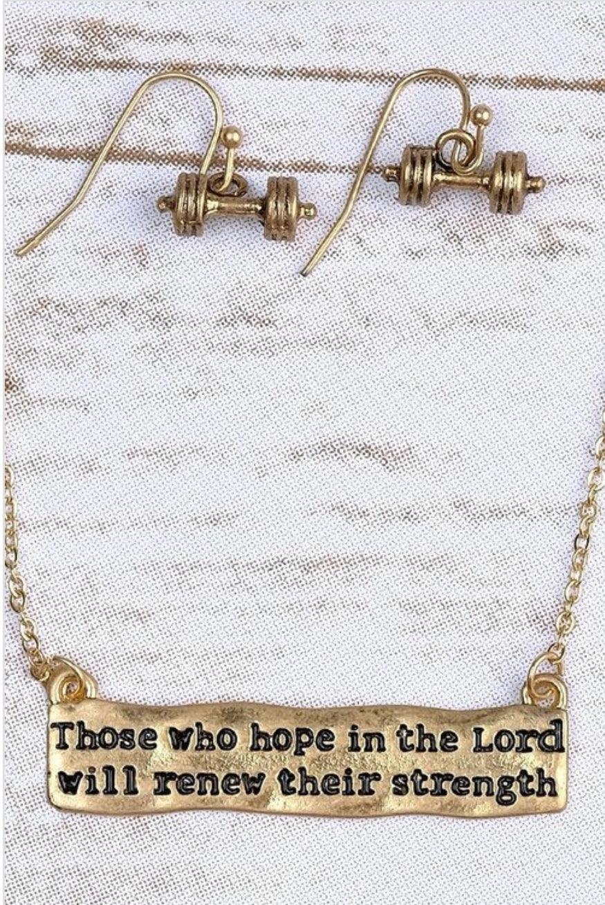 Those Who Hope in The Lord Faith Necklace & Earring Set - Her Jewel•ry Box
