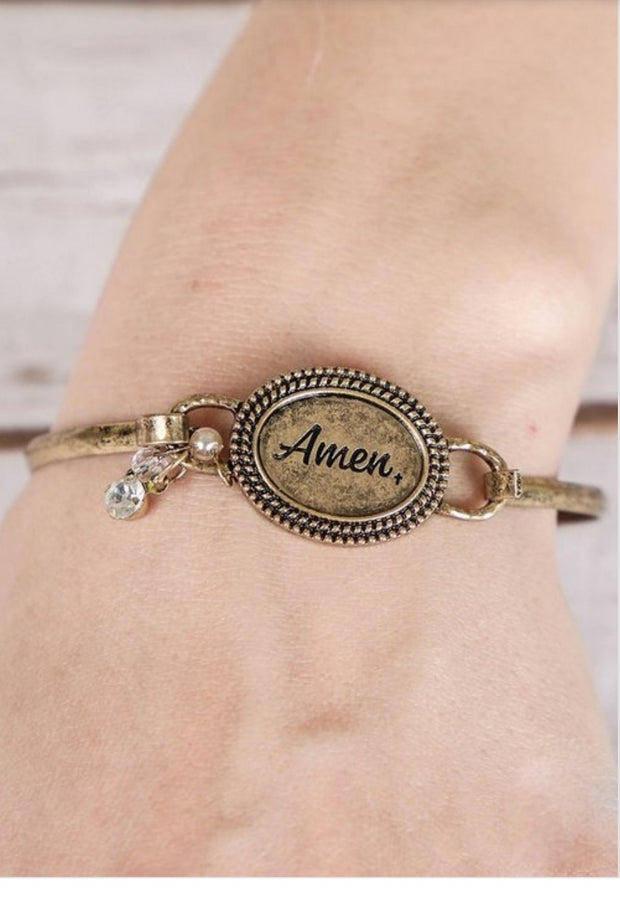 Women Brass Metal "Amen" Bracelet - Her Jewel•ry Box
