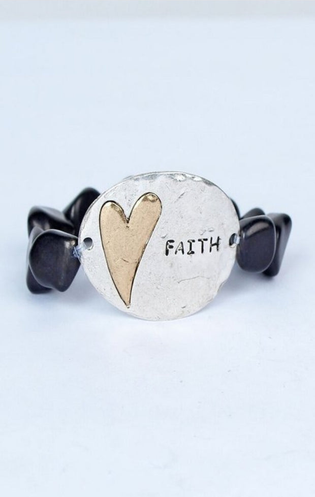 Have "FAITH" Metal Beaded Bracelet - Her Jewel•ry Box