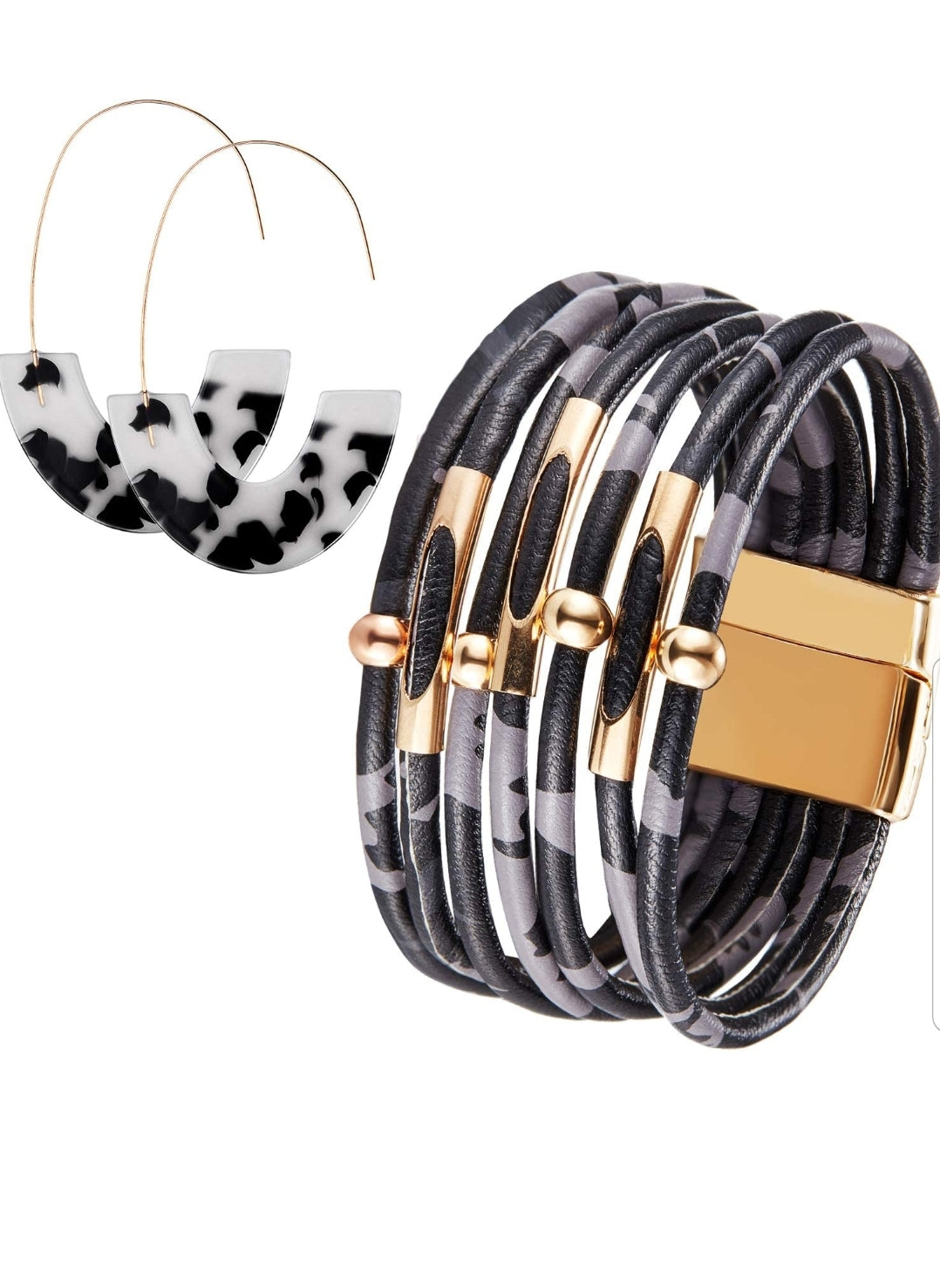 Leopard Magnetic Bracelet and Earring Set - Her Jewel•ry Box