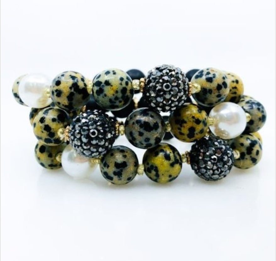 Stone & Pearl Bracelet Set - Her Jewel•ry Box