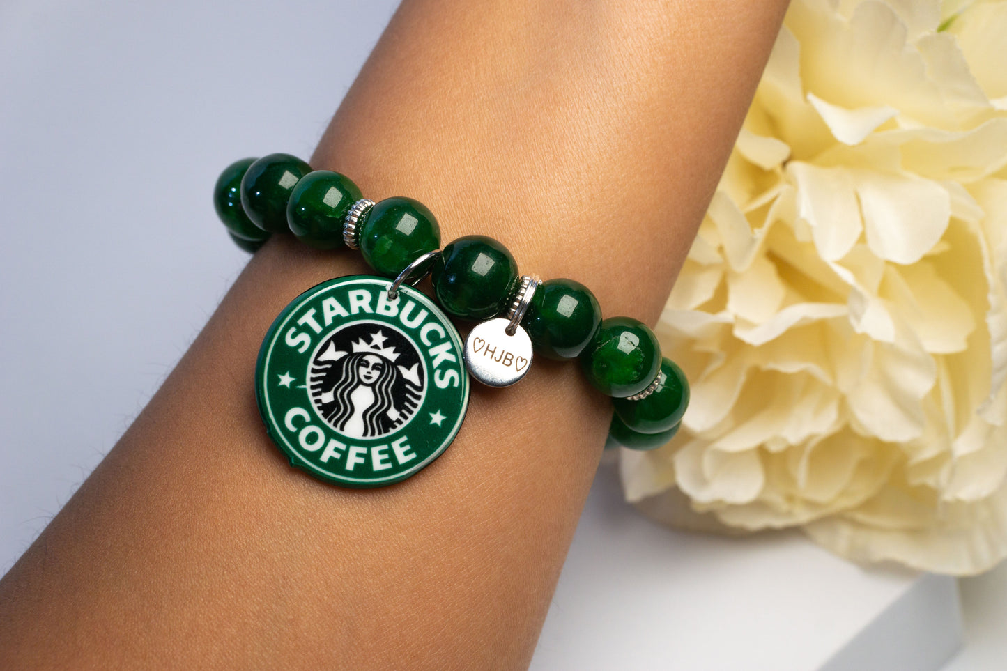 Traditional Green Starbucks Bracelet Set With Matching Key Chain